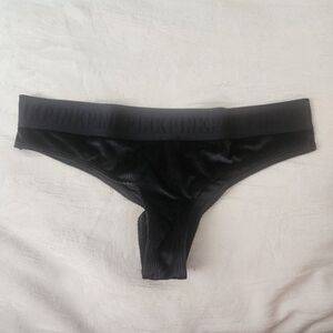 Victoria's Secret PINK ribbed velvet logo band itsy panty